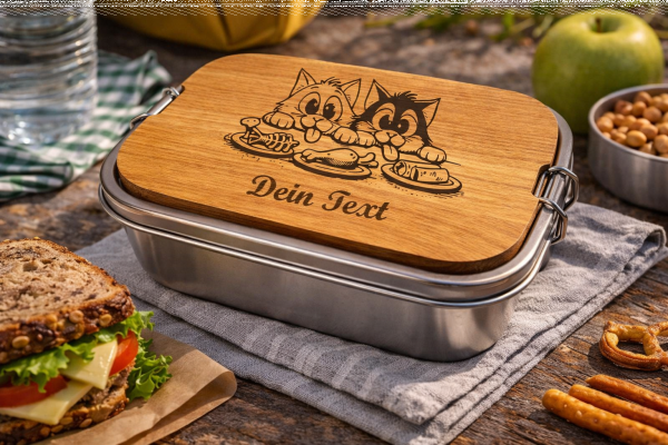 Lunchbox 1200ml aus 316 Edelstahl personalisiert für Oma