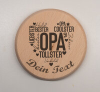Bierdeckel aus Buchenholz – personalisiert für Opa
