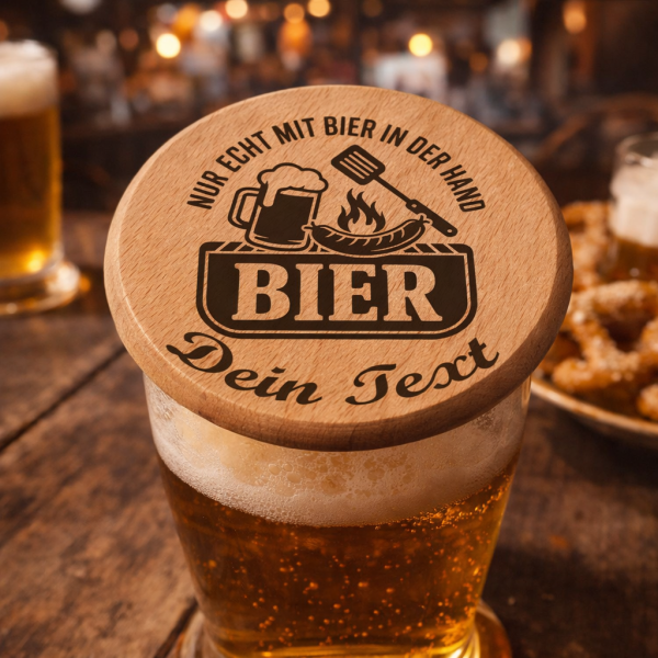 Bierdeckel aus Buchenholz – personalisiert für Männer