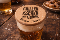 Bierdeckel aus Buchenholz – personalisiert für...
