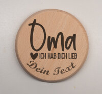 Bierdeckel aus Buchenholz – personalisiert für Oma