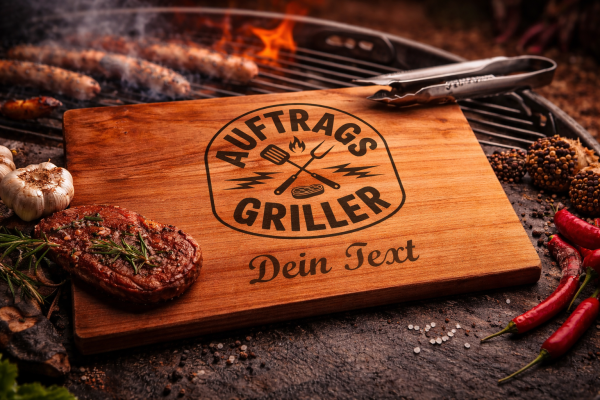 Personalisiertes Schneidebrett aus Kirsche geölt Auftragsgriller