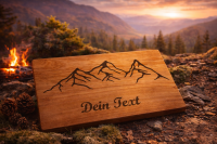 Personalisiertes Schneidebrett aus Kirsche geölt Berge
