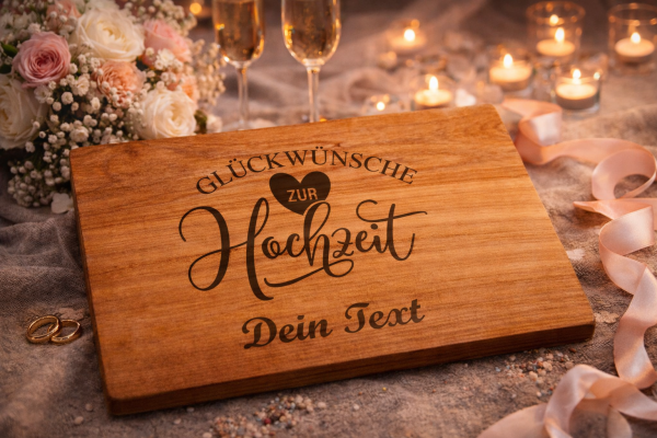 Personalisiertes Schneidebrett aus Kirsche zur Hochzeit
