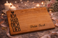 Personalisiertes Schneidebrett aus Kirsche geölt Liebe