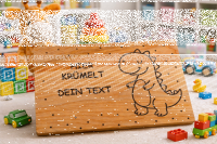 Personalisiertes Schneidebrett aus Esche mit Dino