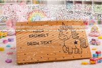 Personalisiertes Schneidebrett aus Esche mit Einhorn