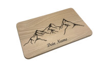 personalisiertes Schneidebrett aus Buchenholz Bergpanorama