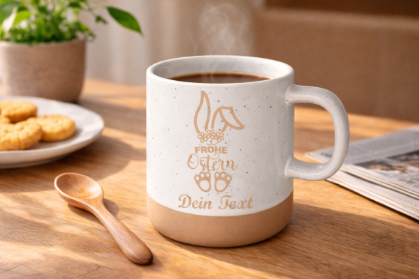 Personalisierte Tasse mit Wunschtext zu Ostern